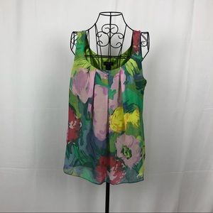 Spense sheer fully lined sleeveless top L